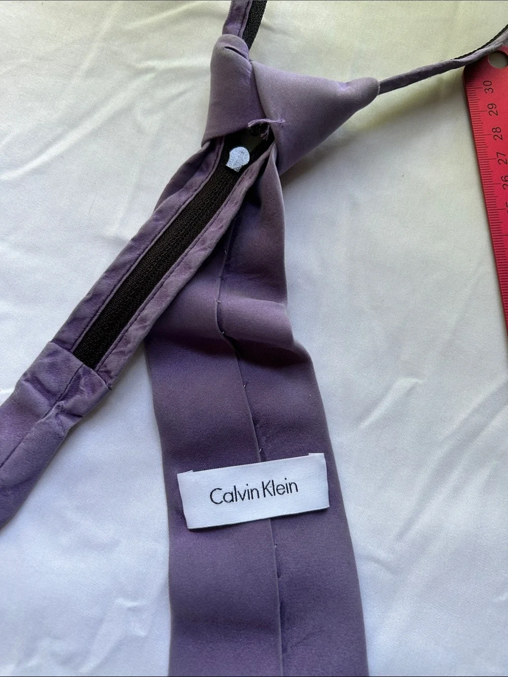 Boys zip adjustable purple silk  Calvin Klein necktie